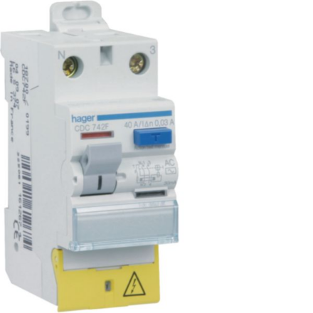 Hager CDS742F Interrupteur différentiel 2P 40A 30mA Type AC