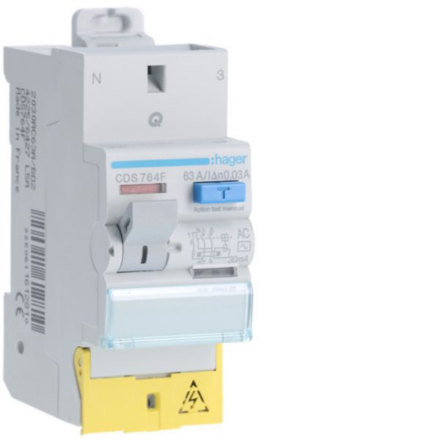 Hager CDS764F Interrupteur différentiel 2P 63A 30mA Type AC