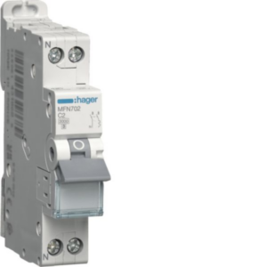Disjoncteur HAGER MFN702 1P+N 2A Courbe C 3kA – Protection fiable pour circuits