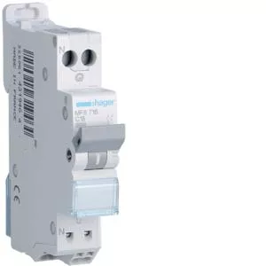 Disjoncteur HAGER MFS716 16A 1P+N Courbe C 3kA SanVis - 1 Module Connexion Auto