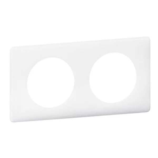 Plaque de finition Legrand Céliane 2 postes Yesterday Blanc Laqué – Réf. 066632