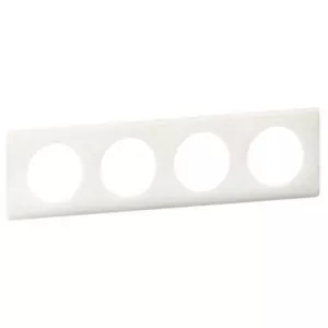 Plaque de finition Legrand Céliane 4 postes Laqué Blanc Yesterday – Réf. 066634