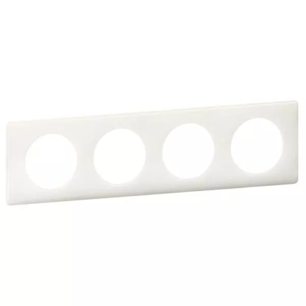 Plaque de finition Legrand Céliane 4 postes Laqué Blanc Yesterday – Réf. 066634