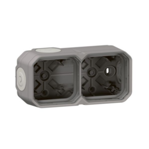 Legrand 069672 –Boîtier étanche Plexo 2 postes IP55 Gris –Montage horiz ou vert