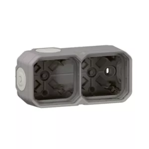 Legrand 069672L –Boîtier étanche Plexo 2 postes IP55 Gris –Montage horiz ou vert