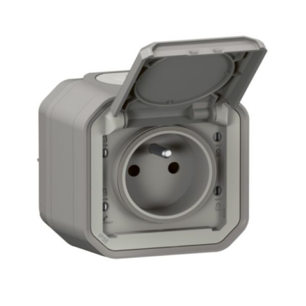 Legrand 069731L Prise de courant 2P+T Plexo 16A IP55 IK08 saillie gris