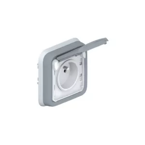 Legrand 069831L Prise de courant étanche Plexo 2P+T16A IP55 Gris Encastrée à vis