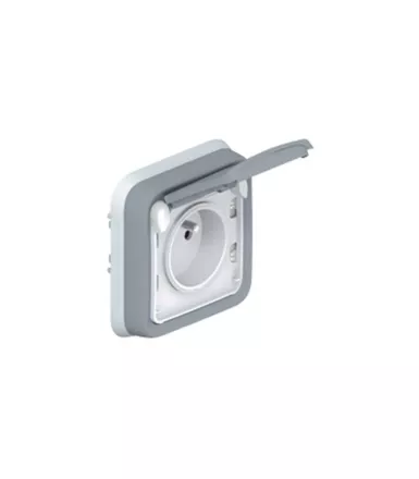 Legrand 069831L Prise de courant 2P+T Plexo 16A IP55 IK08 encastrée gris