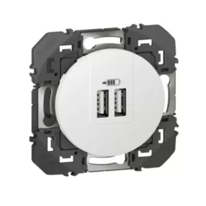 Double Prise USB Type-A Dooxie Blanc - Réf. 600343