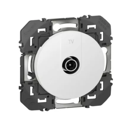 Prise TV Simple Étoile Blindée Dooxie Blanc - Réf. 600351