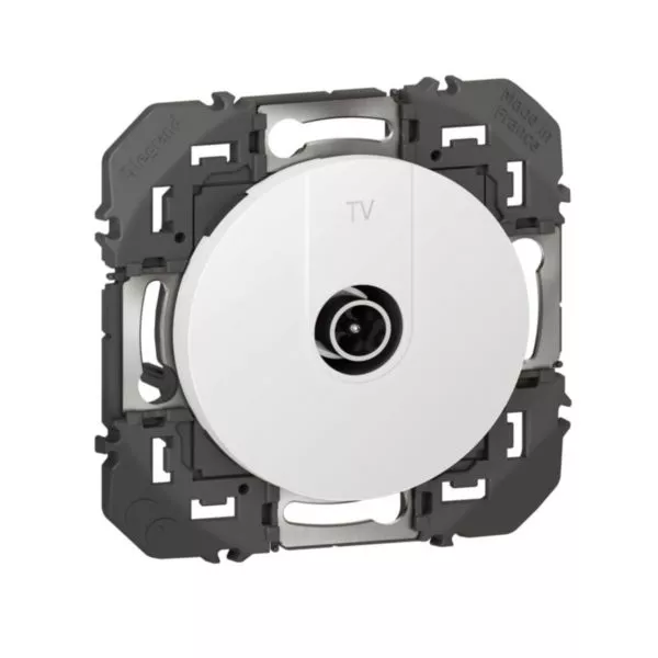 Prise TV Simple Étoile Blindée Dooxie Blanc - Réf. 600351