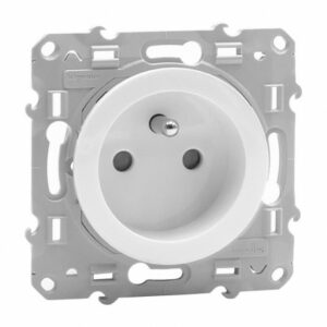Prise de courant 2P+T 250V Connexion à vis Blanc Schneider Odace S520039