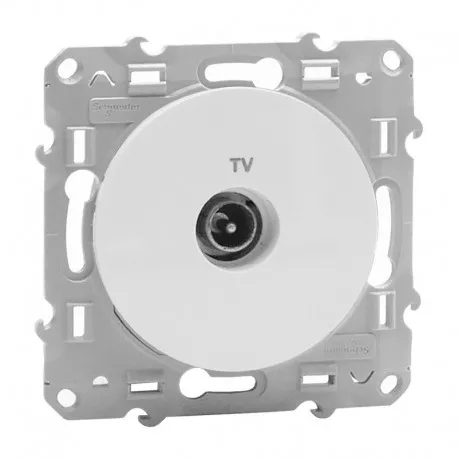 Prise TV simple blanc vis Schneider Odace S520445