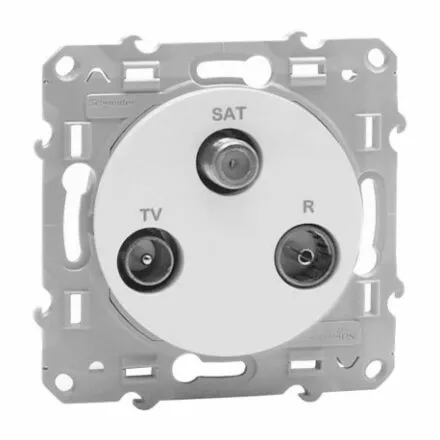 Prise TV / FM / SAT Blanc Schneider Odace S520461