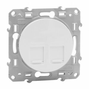 Double prise RJ45 Cat 6 Blanc Schneider Odace S520485