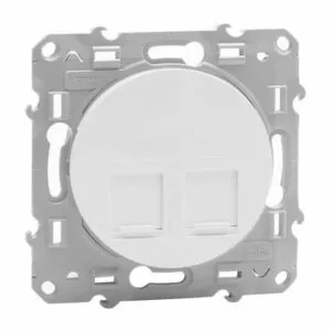 Double prise RJ45 Cat 6 Blanc Schneider Odace S520485