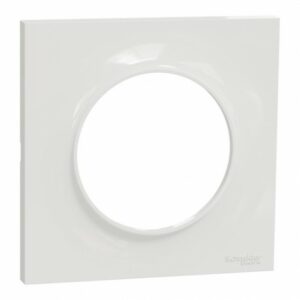 Plaque de finition Odace Styl blanc brillant, 1 poste Schneider Odace S520702