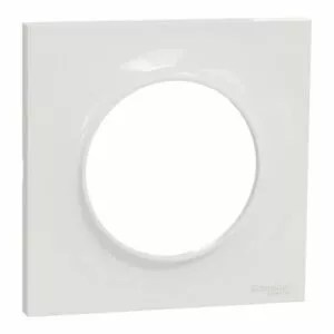 Plaque de finition Odace Styl blanc brillant, 1 poste Schneider Odace S520702