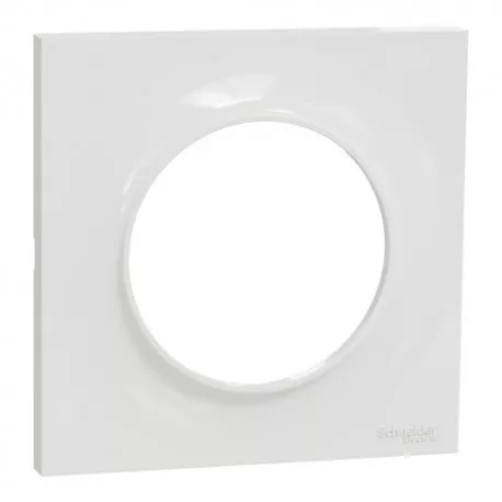 Plaque de finition Odace Styl blanc brillant, 1 poste Schneider Odace S520702