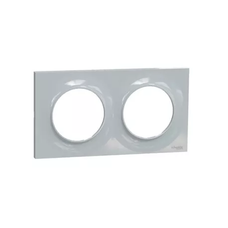 Plaque 2 postes Odace STYL Gris Schneider Odace S520704A1