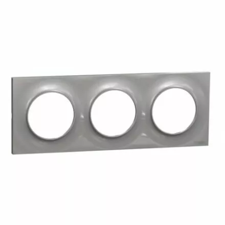 Plaque 3 postes Odace STYL Alu Schneider Odace S520706E