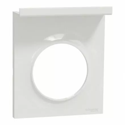 Plaque 1 poste Style Blanc - Support téléphone - Schneider Odace S520712