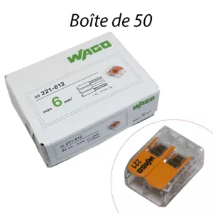 Mini-Borne de Raccordement Universelle WAGO 221-612  6.00 MM² BTE 50