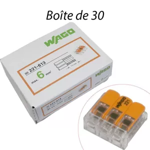 Mini-Borne de Raccordement Universelle WAGO 221-613  3X6.00 MM²  BTE 30