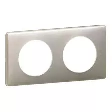 Legrand 068902 – Plaque double Céliane Métal 2 postes Titane – Finition Anodisée