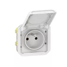 Legrand 069621L – Prise de courant étanche Plexo 2P+T 16A IP55 Blanc –