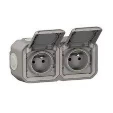 Legrand 069768L – Double prise étanche Plexo 2x2P+T 16A IP55 Gris