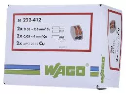 Borne WAGO 222-412 à levier – 2 conducteurs jusqu'à 4 mm² Bte x50
