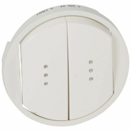 Legrand Céliane 068004 – Enjoliveur double à voyant blanc