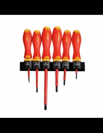 Jeu de 6 Tournevis Isolés INGCO HKISD0608 - Sécurité et Polyvalence